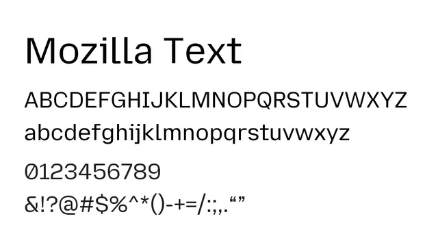 Mozilla Text, modern, clean