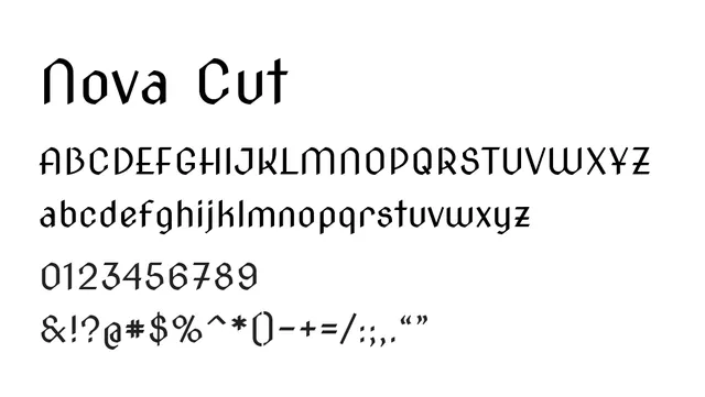 Nova Cut, geometric, bold