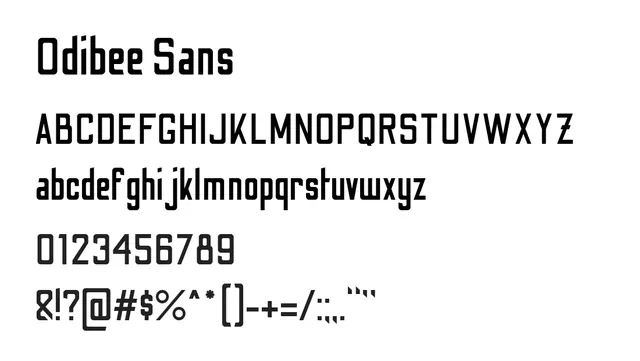 Odibee Sans, bold, brutalist