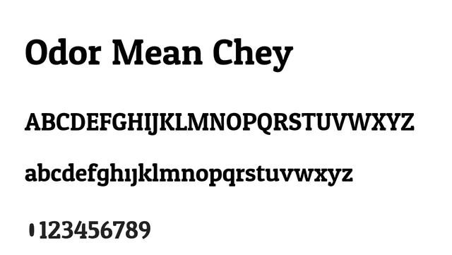 Odor Mean Chey, modern, bold