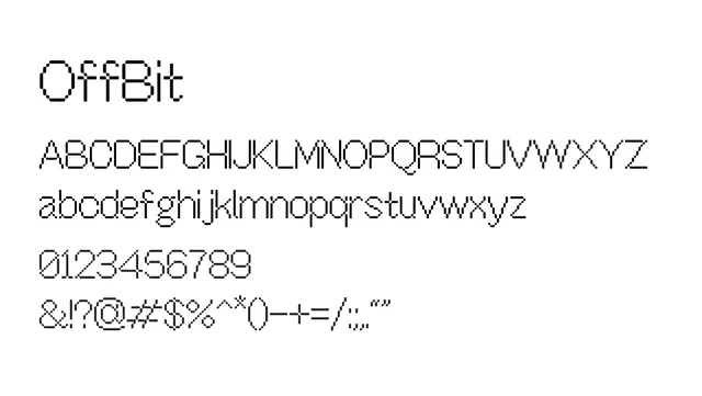 OffBit, brutalist, geometric