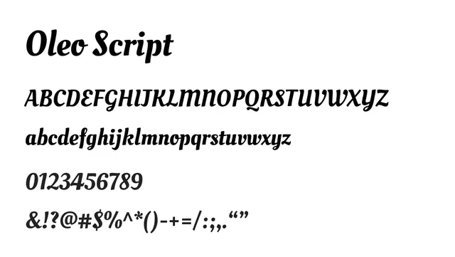 Oleo Script, elegant, formal