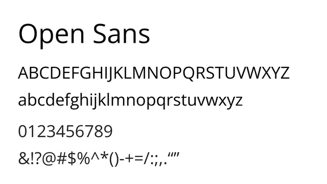 Open Sans, clean, modern