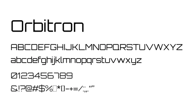 Orbitron, futuristic, angular