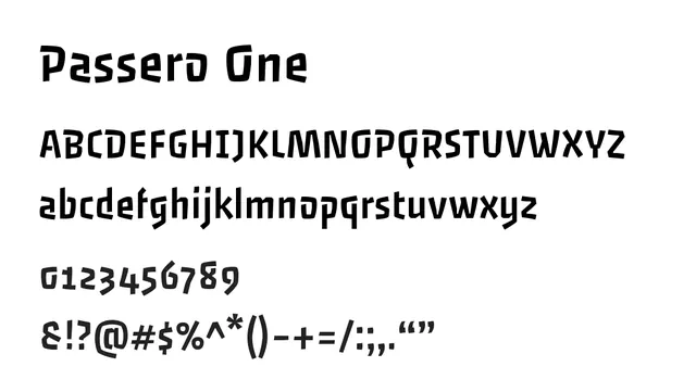 Passero One, geometric, bold