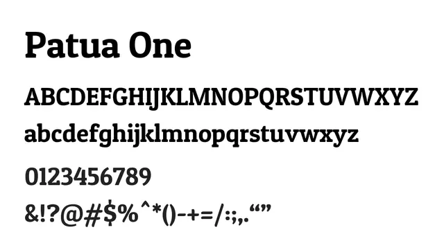 Patua One, bold, playful