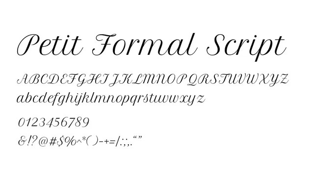 Petit Formal Script, elegant, refined