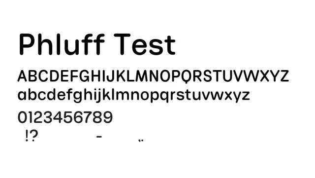 Phluff Test, modern, clean