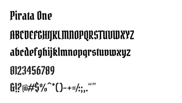 Pirata One, bold, theatrical