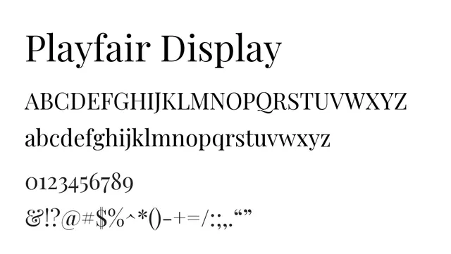 Playfair Display, elegant, modern