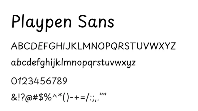 Playpen Sans, playful, modern