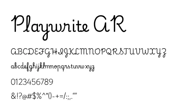 Playwrite AR, personal, casual