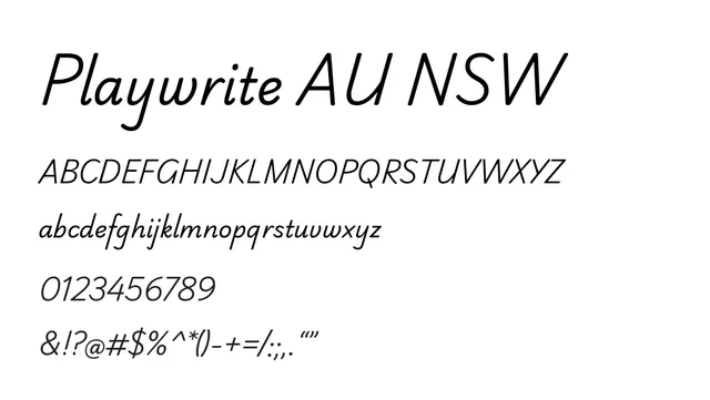 Playwrite AU NSW, educational, friendly
