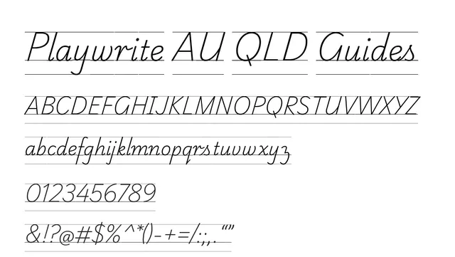 Playwrite AU QLD Guides, educational, structured