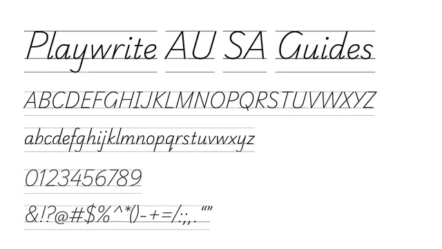 Playwrite AU SA Guides, educational, structured