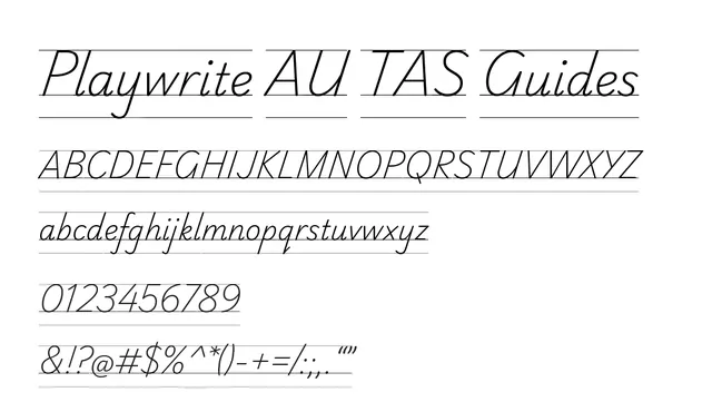 Playwrite AU TAS Guides, elegant, formal