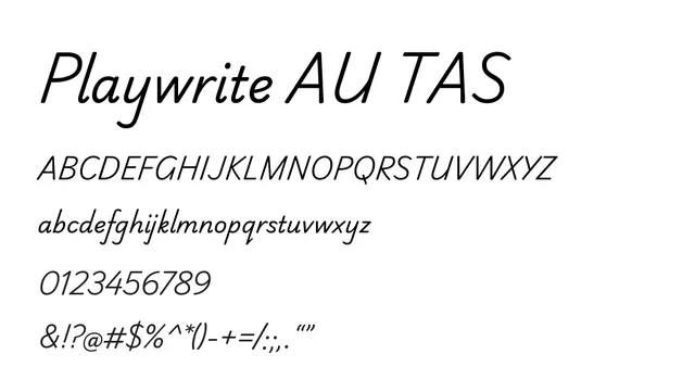 Playwrite AU TAS, elegant, formal
