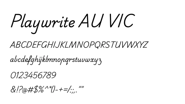 Playwrite AU VIC, elegant, formal
