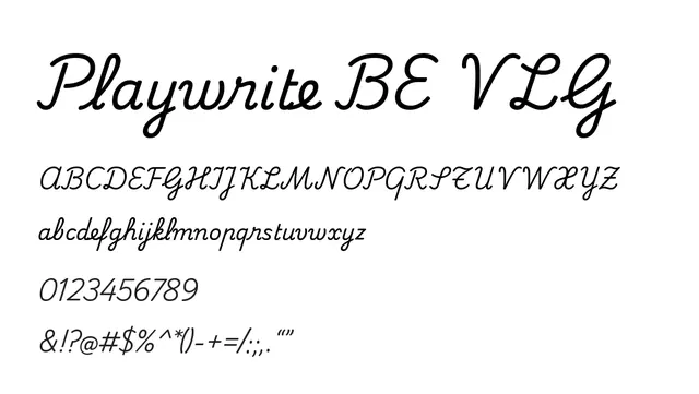 Playwrite BE VLG, elegant, flowing