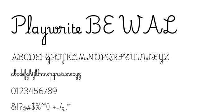 Playwrite BE WAL, elegant, flowing