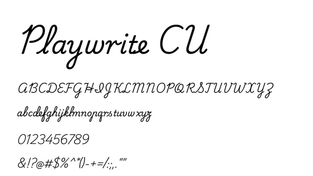 Playwrite CU, informal, organic