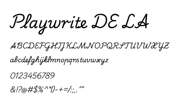 Playwrite DE LA, elegant, organic