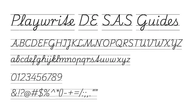 Playwrite DE SAS Guides, elegant, organic