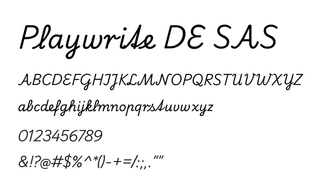Playwrite DE SAS, elegant, organic