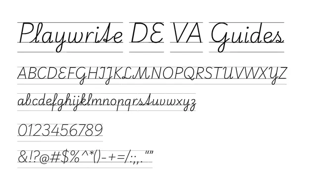 Playwrite DE VA Guides, elegant, organic