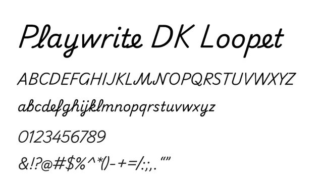 Playwrite DK Loopet, elegant, flowing