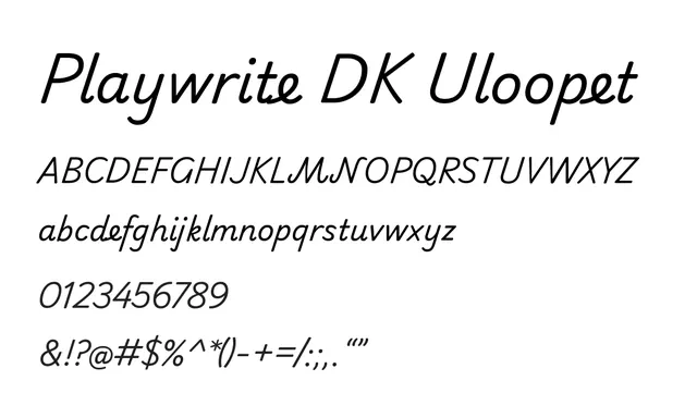 Playwrite DK Uloopet, clean, personal