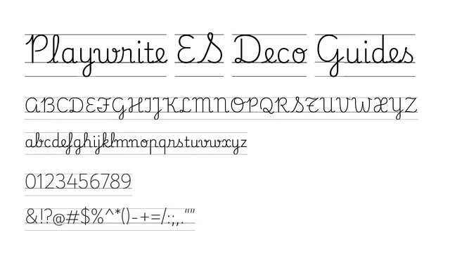 Playwrite ES Deco Guides, decorative, ornate