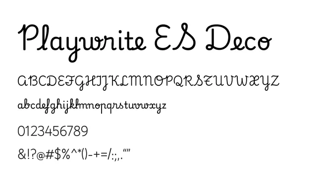 Playwrite ES Deco, decorative, ornate