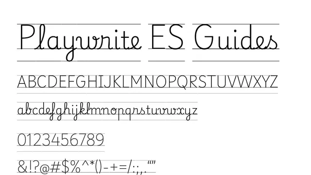 Playwrite ES Guides, clean, personal