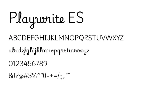Playwrite ES, playful, informal