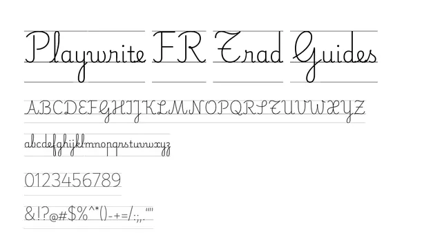 Playwrite FR Trad Guides, classical, ornamental