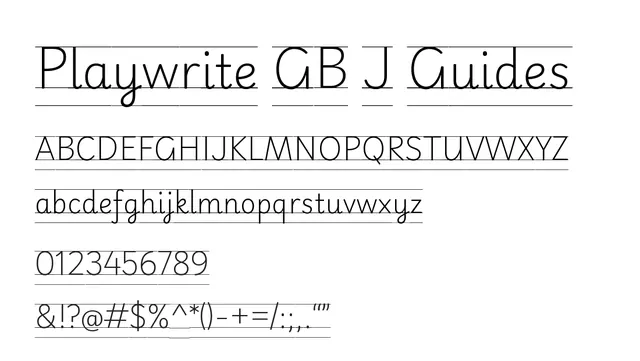 Playwrite GB J Guides, structured, modern
