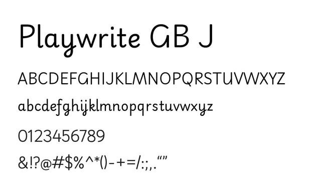Playwrite GB J, educational, structured