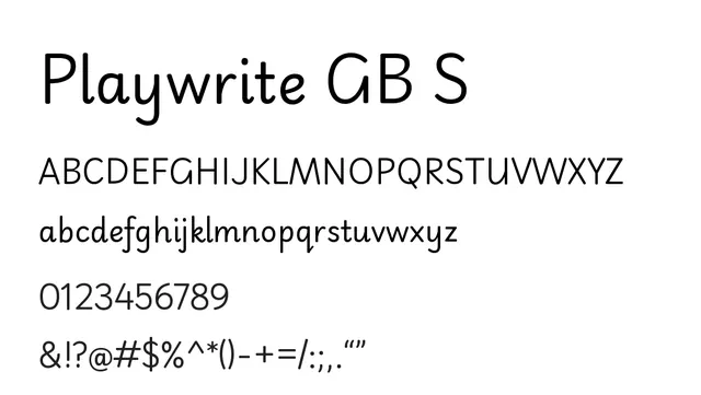 Playwrite GB S, educational, italic