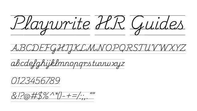 Playwrite HR Guides, educational, italic