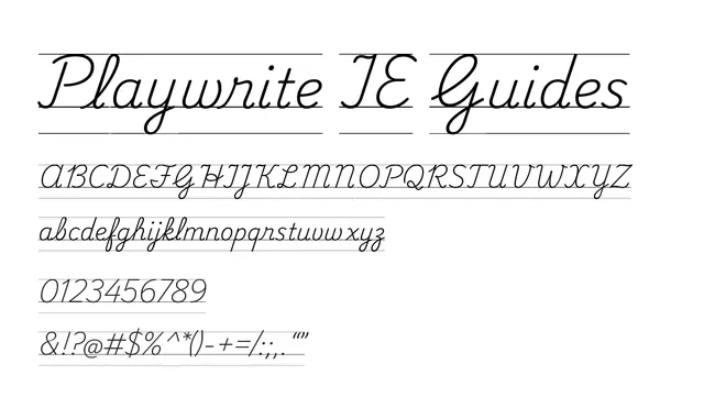 Playwrite IE Guides, elegant, educational