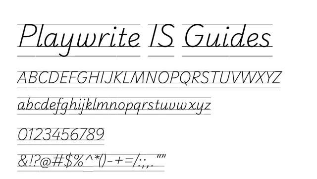 Playwrite IS Guides, elegant, flowing