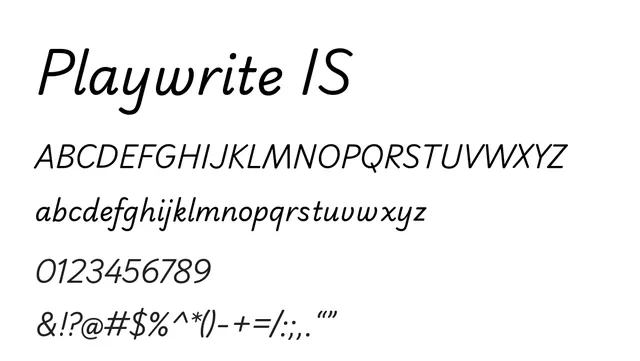 Playwrite IS, elegant, flowing