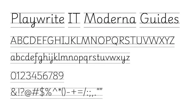Playwrite IT Moderna Guides, elegant, flowing