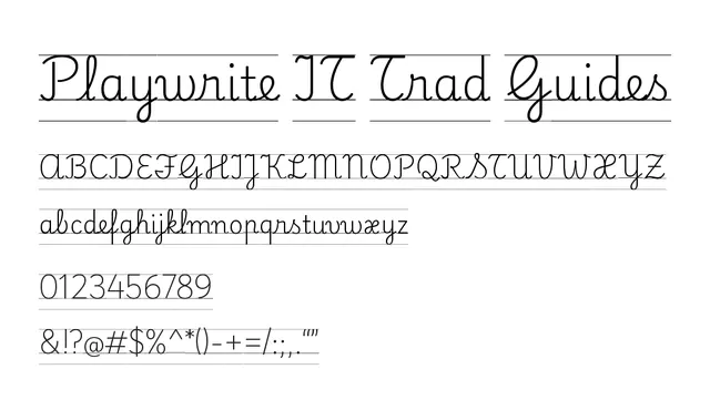 Playwrite IT Trad Guides, traditional, elegant