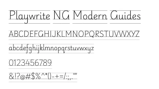 Playwrite NG Modern Guides, modern, educational