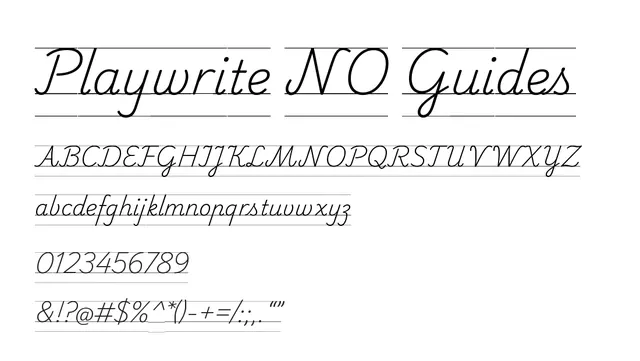 Playwrite NO Guides, instructional, structured
