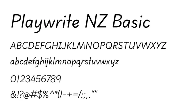 Playwrite NZ Basic, clean, playful