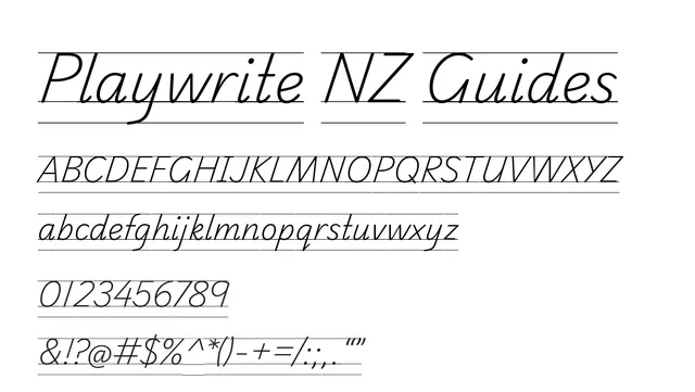 Playwrite NZ Guides, clean, playful