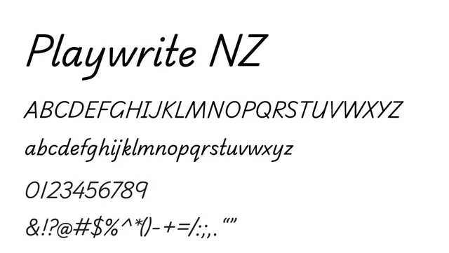Playwrite NZ, clean, playful